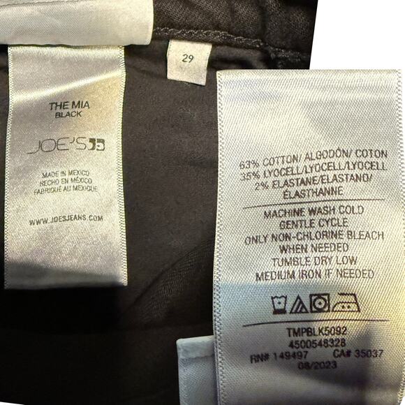 Joe’s Jeans Mia High Rise Wide Leg Jeans Size 29 NWT Black Noir Tall Friendly - Picture 8 of 10
